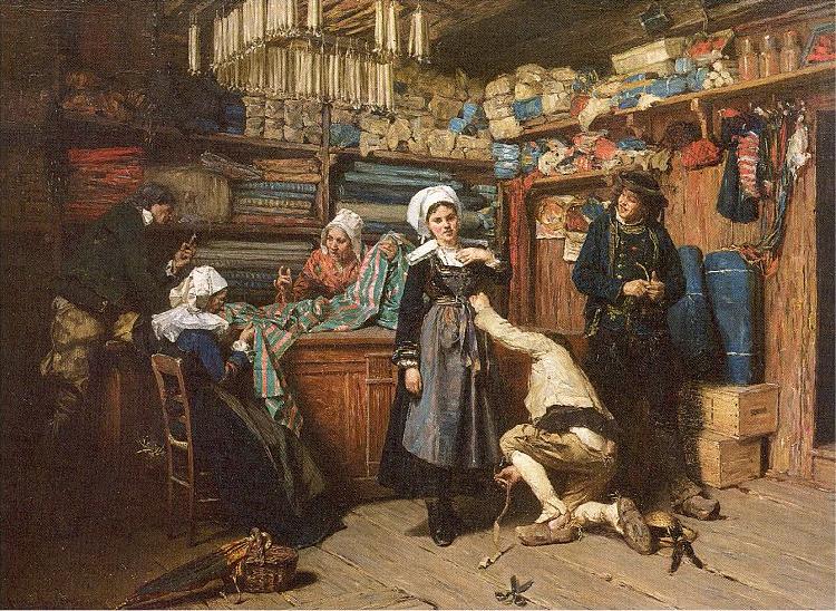 Mosler, Henry Buying the Wedding Trousseau oil painting image